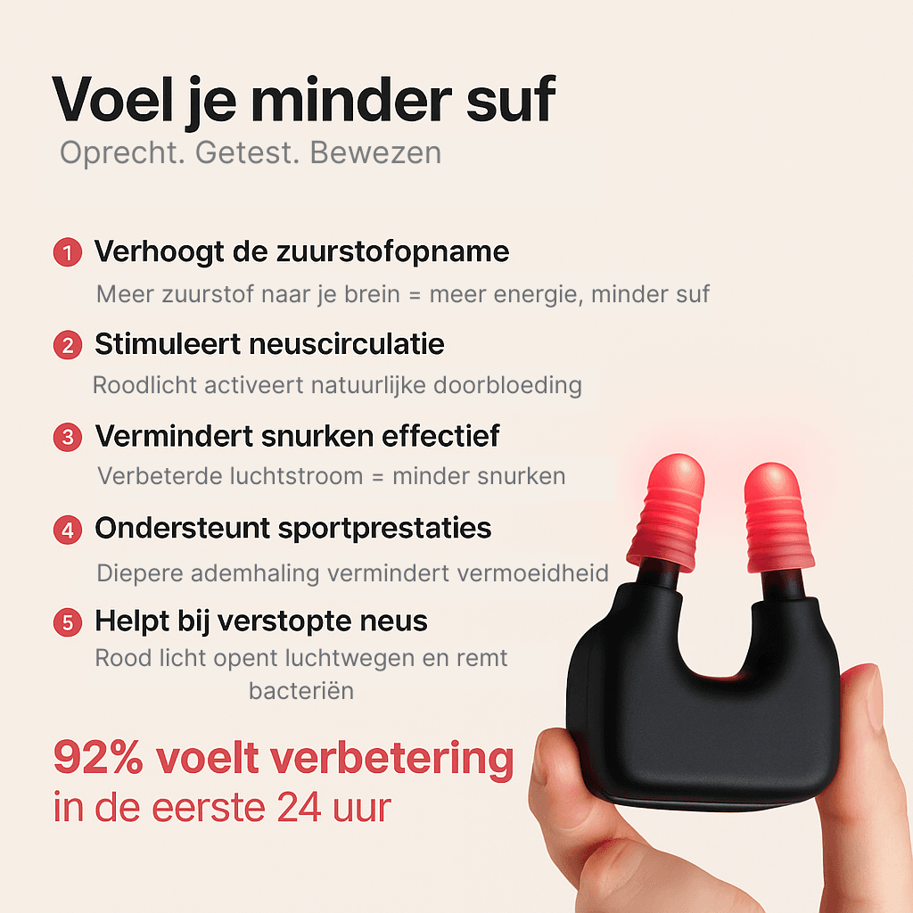 5 beste voordelen tegen hooikoorts en neusproblemen van het Neusapparaat Nasalux.